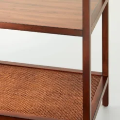 70" 5-Shelf Wood & Cane Transitional Vertical Bookshelf - Brown - Hearth & Hand™ With Magnolia -Homcom Store GUEST 9214bcad 603a 47ea 8140 53b4518fb952