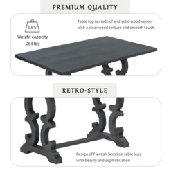 6 PCS Retro Dining Set With Unique-designed Table And Upholstered Chair-ModernLuxe -Homcom Store GUEST 92a39d7a d42d 44b6 af94 926854eed90a