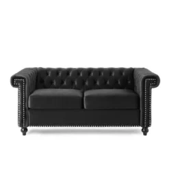 Brinkhaven Modern Glam Tufted Velvet Loveseat With Nailhead Trim - Christopher Knight Home -Homcom Store GUEST 931465da fe47 42fe 9be8 4ce9dca19648