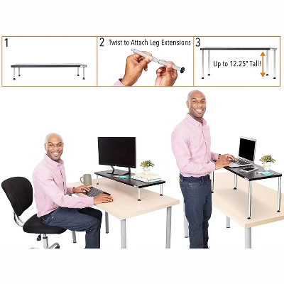 Titan Monitor Stand – 31.25” Height Adjustable Monitor Riser And Desk Shelf– Black – Stand Steady 7 Titan Monitor Stand – 31.25” Height Adjustable Monitor Riser And Desk Shelf– Black – Stand Steady - Image 7