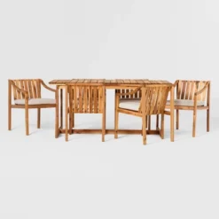 7pc Modern Slatted Wood Outdoor Dining Set - Saracina Home 13 7pc Modern Slatted Wood Outdoor Dining Set - Saracina Home -Homcom Store GUEST 97b97aff 19ee 4550 9126 93ae4bc68f53