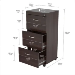 40.16" 3 Drawer Locking File Cabinet Espresso - Inval -Homcom Store GUEST 9c6e39bd 399a 4dc8 bd66 2671b163dc86