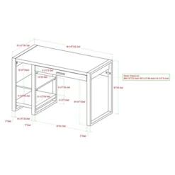 48" Industrial Farmhouse Tech Desk With USB Dark Walnut - Saracina Home -Homcom Store GUEST 9dc32ca9 1669 4b0f 9cc4 24355437a07a