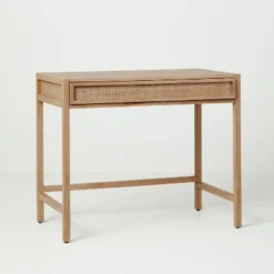 Wood & Cane Transitional Writing Desk - Hearth & Hand™ With Magnolia -Homcom Store GUEST 9f171552 9800 4052 8e19 8f68524075d5