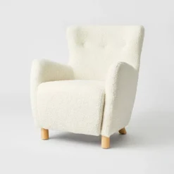 Kessler Wingback Faux Sherling Accent Chair Cream - Threshold™ Designed With Studio McGee 13 Kessler Wingback Faux Sherling Accent Chair Cream - Threshold™ Designed With Studio McGee -Homcom Store GUEST a09f34e6 88c9 4d02 ba31 f262090269f8