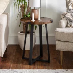 Wrightson Urban Industrial Faux Wrap Leg Round Side Table - Saracina Home 15 Wrightson Urban Industrial Faux Wrap Leg Round Side Table - Saracina Home -Homcom Store GUEST a1776d41 205b 40e5 9e7e fbd37a7831f8