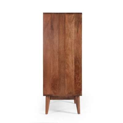 Rabun Handcrafted Mid-Century Modern Mango Wood 3 Drawer Chest Light Oak - Christopher Knight Home 4 Rabun Handcrafted Mid-Century Modern Mango Wood 3 Drawer Chest Light Oak - Christopher Knight Home - Image 4