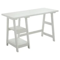 Designs2Go Trestle Desk With Shelves - Breighton Home -Homcom Store GUEST a401a55c 3f04 4a14 8da8 7ede6bb0e114