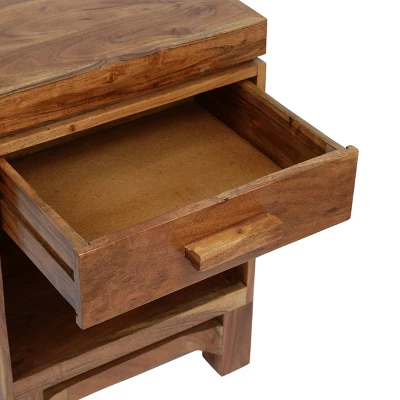 Wadley Boho Handcrafted Acacia Wood Nightstand Natural - Christopher Knight Home 8 Wadley Boho Handcrafted Acacia Wood Nightstand Natural - Christopher Knight Home - Image 8