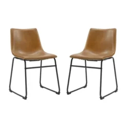 Set Of 2 Laslo Modern Upholstered Faux Leather Dining Chairs - Saracina Home -Homcom Store GUEST a575f745 32e2 4880 af78 c97be1dbada8