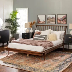 Boho Solid Wood Spindle Platform Bed - Saracina Home 28 Boho Solid Wood Spindle Platform Bed - Saracina Home -Homcom Store GUEST a59e04b0 9472 44a4 aa47 43be053d19eb