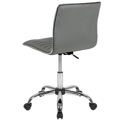 Emma And Oliver Low Back Designer Armless Ribbed Swivel Task Office Chair 10 Emma And Oliver Low Back Designer Armless Ribbed Swivel Task Office Chair - Image 10