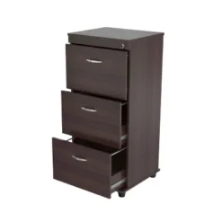 40.16" 3 Drawer Locking File Cabinet Espresso - Inval -Homcom Store GUEST a753642c 8571 4cc1 908f 08feae28a4d1