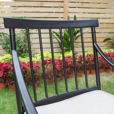 2pk Outdoor Steel Arm Chairs With Cushions - Captiva Designs 5 2pk Outdoor Steel Arm Chairs With Cushions - Captiva Designs - Image 5