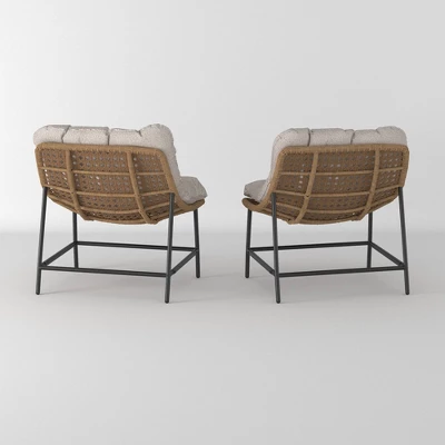 2pk Papasan Scoop Outdoor Patio Chair - Natural - Saracina Home 2 2pk Papasan Scoop Outdoor Patio Chair - Natural - Saracina Home - Image 2