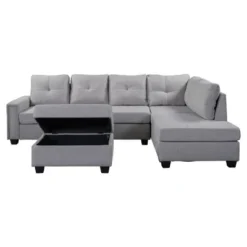 108" Reversible L-Shape Sectional Sofa Couch With Storage Ottoman-ModernLuxe -Homcom Store GUEST a9ce32c3 fc5c 4bb1 b03d cb528c5420d4