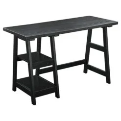 Designs2Go Trestle Desk With Shelves - Breighton Home -Homcom Store GUEST aa86743b 8e79 40c2 a6bb 7fbdc03f49ae