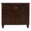 Winda Modern And Contemporary 2-Door Wooden Entryway Shoes Storage Cabinet - Dark Brown - Baxton Studio