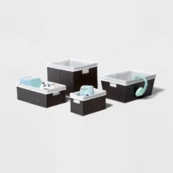 16" X 9" X 6" Lined Woven Media Bin Black - Brightroom™ -Homcom Store GUEST ac4ff65f f7b2 48fa aa42 7459f63d7c52