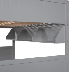 Separable Full-Over-Full Bunk Bed With Twin Size Trundle And Bookshelf - ModernLuxe -Homcom Store GUEST ad0925bb 2a64 40bf 83a0 b3bcca8ff343