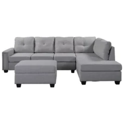 108" Reversible L-Shape Sectional Sofa Couch With Storage Ottoman-ModernLuxe -Homcom Store GUEST ad1c856a 1ef9 49cf 8a82 908837822cc2