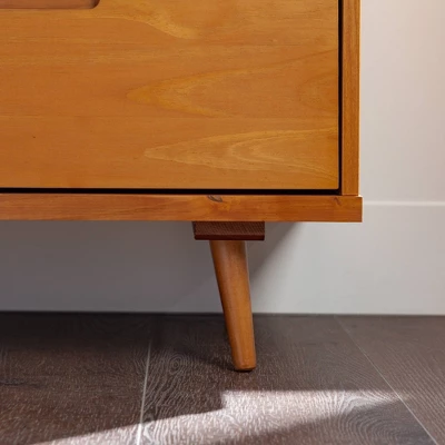 Cara 3 Drawer Mid-Century Modern 3 Drawer TV Stand For TVs Up To 80" - Saracina Home 7 Cara 3 Drawer Mid-Century Modern 3 Drawer TV Stand For TVs Up To 80" - Saracina Home - Image 7