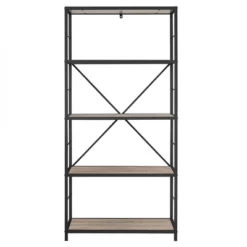 63" 4 Shelf Industrial Transitional Tall Bookshelf - Saracina Home 8 63" 4 Shelf Industrial Transitional Tall Bookshelf - Saracina Home -Homcom Store GUEST ae28e843 9ead 4866 887b 69c057f32e71