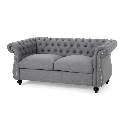 Somerville Traditional Chesterfield Loveseat - Christopher Knight Home 9 Somerville Traditional Chesterfield Loveseat - Christopher Knight Home - Image 9