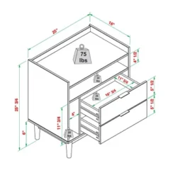 2pk Mid-Century Modern Solid Wood 2 Drawer Storage Nightstands - Saracina Home 22 2pk Mid-Century Modern Solid Wood 2 Drawer Storage Nightstands - Saracina Home -Homcom Store GUEST b4a44f9f b4b8 4593 b2f1 f1a651c0f8e1