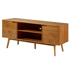 Solid Wood Mid-Century Modern TV Stand For TVs Up To 80" - Saracina Home 34 Solid Wood Mid-Century Modern TV Stand For TVs Up To 80" - Saracina Home -Homcom Store GUEST b4ef855d 4d09 4e84 b45e 237d42433b01