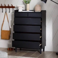 Mid-Century Modern Solid Wood 6 Drawer Vertical Dresser - Saracina Home 24 Mid-Century Modern Solid Wood 6 Drawer Vertical Dresser - Saracina Home -Homcom Store GUEST b571b7d1 67da 4c59 8b4d 6ac67427b8b3