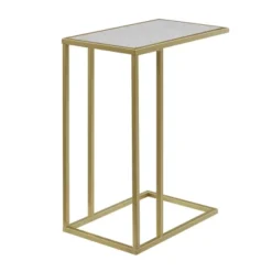 23" Modern Rectangle Two-Tone C Side Table With Metal Base - Saracina Home 17 23" Modern Rectangle Two-Tone C Side Table With Metal Base - Saracina Home -Homcom Store GUEST b65b9434 3351 4d65 bc48 b2c7d25596f8