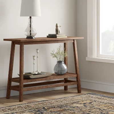 Haverhill Wood Console Table Weathered Brown - Threshold™ 1 Haverhill Wood Console Table Weathered Brown - Threshold™