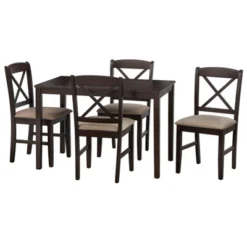 5pc Mason Rectangular Crossback Dining Set - Buylateral 10 5pc Mason Rectangular Crossback Dining Set - Buylateral -Homcom Store GUEST bcb6fdcd 3300 489a 89c3 b1c257dd66d9
