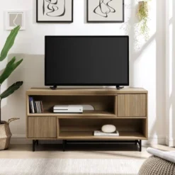 Modern Reeded Door Extendable TV Stand For TVs Up To 50" - Saracina Home 16 Modern Reeded Door Extendable TV Stand For TVs Up To 50" - Saracina Home -Homcom Store GUEST bf94a3de 05cc 4e30 8008 521b3ccde76b