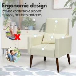 Tangkula 2-in-1 Upholstered Rocking Chair With Wood Leg & Pillow Relax Sofa Chair Light Grey/Beige/Dark Gray -Homcom Store GUEST c2648639 0b43 4898 a8fe 51b7d8c995be