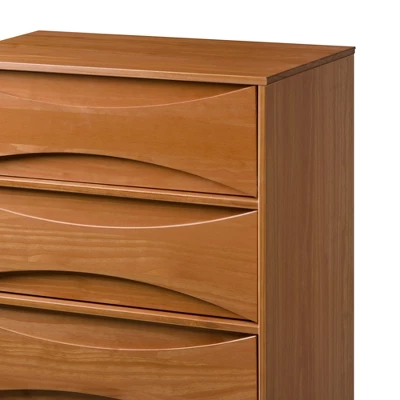 Mid-Century Modern Contoured 5 Drawer Chest Of Drawers - Saracina Home 14 Mid-Century Modern Contoured 5 Drawer Chest Of Drawers - Saracina Home - Image 14