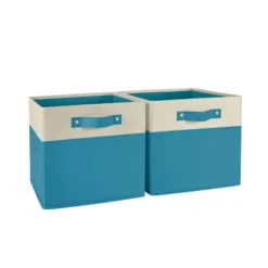 2pc Kids' 10.5" Two-Toned Folding Storage Bin Set - RiverRidge Home -Homcom Store GUEST c40a94f3 f12a 4807 9171 c1cb37f86683