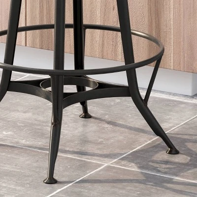 Clarkson Modern Industrial Adjustable Barstool Natural/Black - Christopher Knight Home 5 Clarkson Modern Industrial Adjustable Barstool Natural/Black - Christopher Knight Home - Image 5