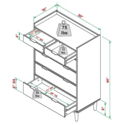 Mid-Century Modern Solid Wood 6 Drawer Vertical Dresser - Saracina Home 38 Mid-Century Modern Solid Wood 6 Drawer Vertical Dresser - Saracina Home -Homcom Store GUEST c61ba0fa 135e 47de 9250 5e732e67fd91