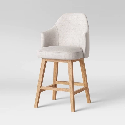 Kinston Swivel Curved Back Upholstered Counter Height Barstool - Threshold™ 9 Kinston Swivel Curved Back Upholstered Counter Height Barstool - Threshold™ - Image 9