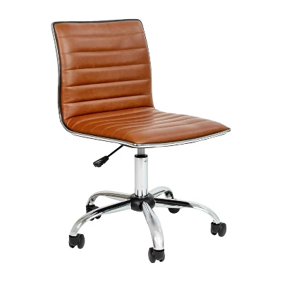 Emma And Oliver Low Back Designer Armless Ribbed Swivel Task Office Chair 19 Emma And Oliver Low Back Designer Armless Ribbed Swivel Task Office Chair - Image 19