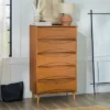 Mid-Century Modern Contoured 5 Drawer Chest Of Drawers - Saracina Home