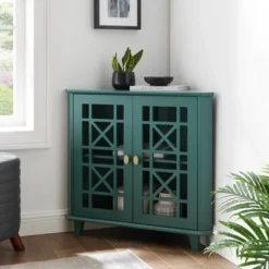 2 Door Corner Accent Cabinet With Fretwork Doors - Saracina Home 22 2 Door Corner Accent Cabinet With Fretwork Doors - Saracina Home -Homcom Store GUEST cfceebbb fbd4 44ae b375 5b6a98a22a32