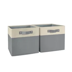 2pc Kids' 10.5" Two-Toned Folding Storage Bin Set - RiverRidge Home -Homcom Store GUEST d0623022 fa1f 4111 a588 a87bdda80225