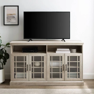 Transitional 4 Door Windowpane TV Stand For TVs Up To 65" - Saracina Home 9 Transitional 4 Door Windowpane TV Stand For TVs Up To 65" - Saracina Home - Image 9