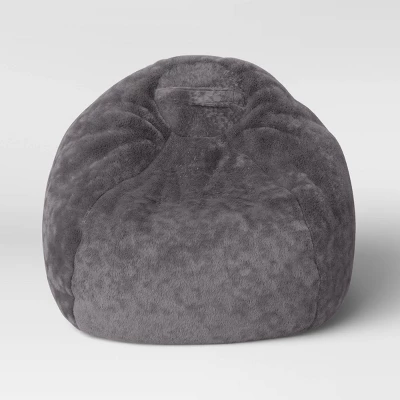 XL Fuzzy Kids' Bean Bag Gray - Pillowfort™ 2 XL Fuzzy Kids' Bean Bag Gray - Pillowfort™ - Image 2