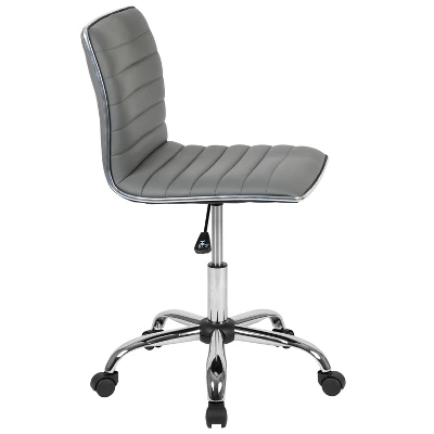 Emma And Oliver Low Back Designer Armless Ribbed Swivel Task Office Chair 11 Emma And Oliver Low Back Designer Armless Ribbed Swivel Task Office Chair - Image 11