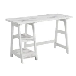 Designs2Go Trestle Desk With Shelves - Breighton Home -Homcom Store GUEST d501b696 da52 4e76 855b fce373e8d2ae