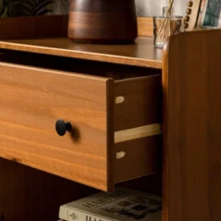 Set Of 2 Katie Transitional Tray Top 1 Drawer Solid Wood Nightstands Caramel - Saracina Home -Homcom Store GUEST d6c58c76 0690 448a 9554 69c6d963e275